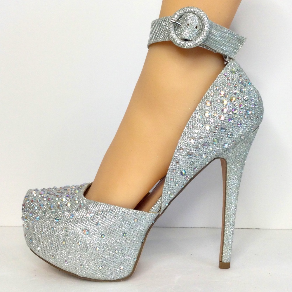 De Blossom Collection Bedazzled Crystal High Heels
